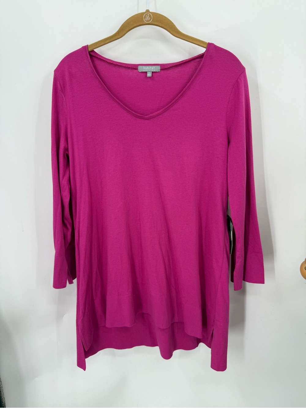 Habitat clohes to live in Women's Magenta V-Neck Long Sleeve Tunic Top XS